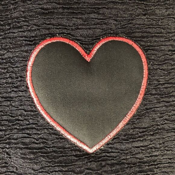 Lafilazzi Dress 40 Italian Styled Hearts Peter Pan Collar Puff Sleeves Sheath - Picture 5 of 13